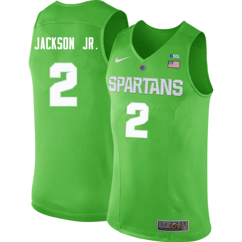 Men #2 Jaren Jackson Jr. Michigan State Spartans College Basketball Jerseys Sale-Apple Green